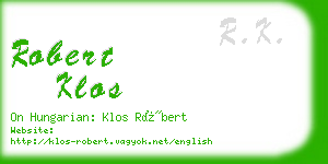 robert klos business card